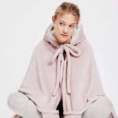 Cute Thick Rabbit Cape Shawl Blanket, Rabbit Fleece Blanket