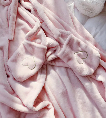Cute Thick Rabbit Cape Shawl Blanket, Rabbit Fleece Blanket