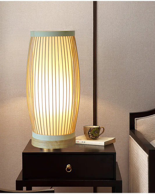 Zen Bamboo Table Lamp for Bedroom Decor (New Style)