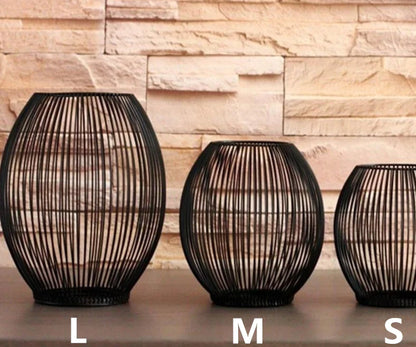 Mediterranean Iron Birdcage with LED Candle Decor