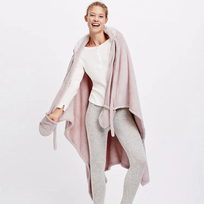 Cute Thick Rabbit Cape Shawl Blanket, Rabbit Fleece Blanket