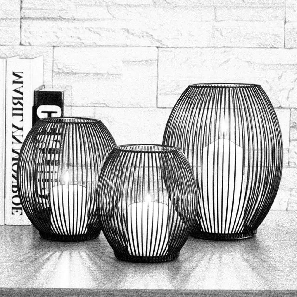 Mediterranean Iron Birdcage with LED Candle Decor