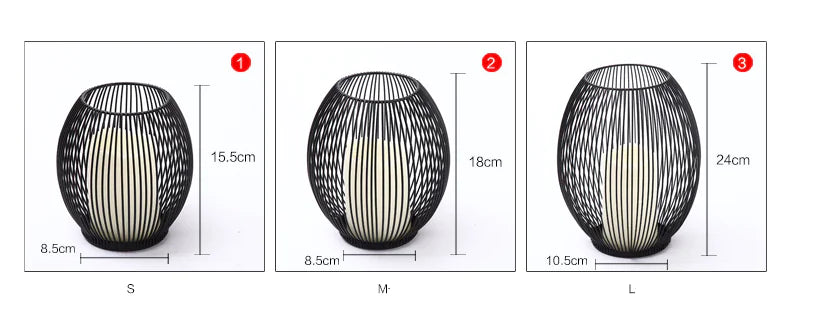 Mediterranean Iron Birdcage with LED Candle Decor
